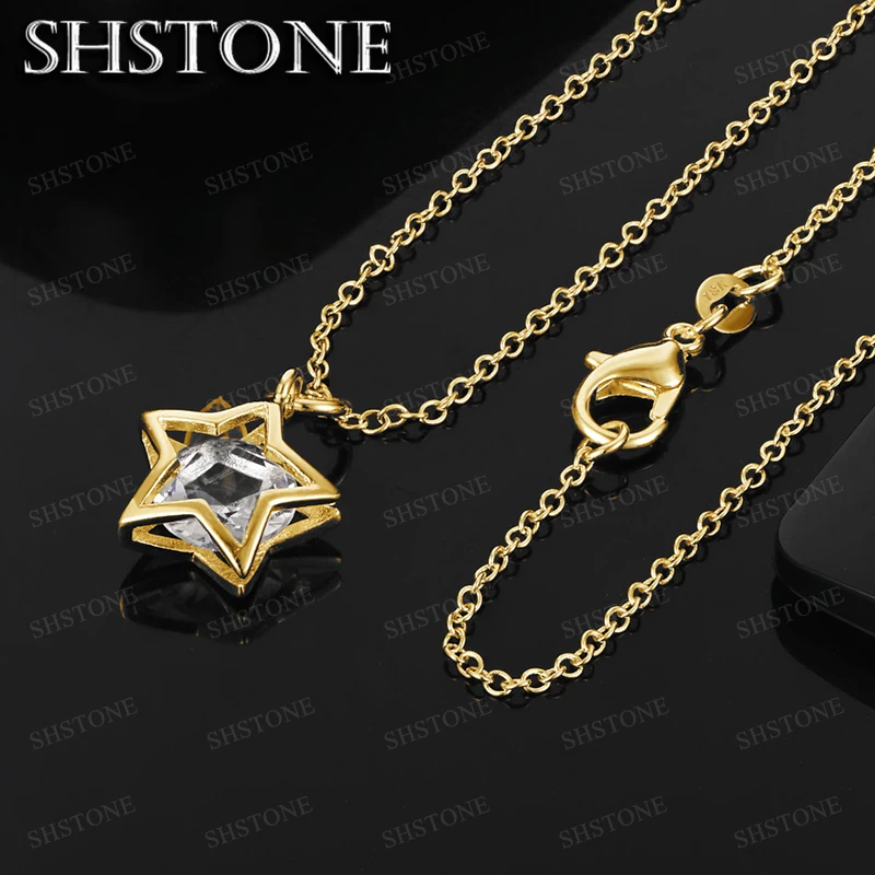 New Arrive 40-60cm 18K Gold Crystal Star Charms Necklace Box Chain For Woman Man Wedding Jewelry Wholesale