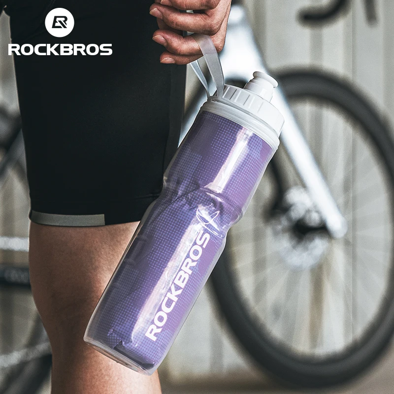 ROCKBROS Cycling Water Bottle Food-grade Insulated Bike Water Bottle MTB Road 750ml  Large Capacity Thermos Bicycle Water Bottle