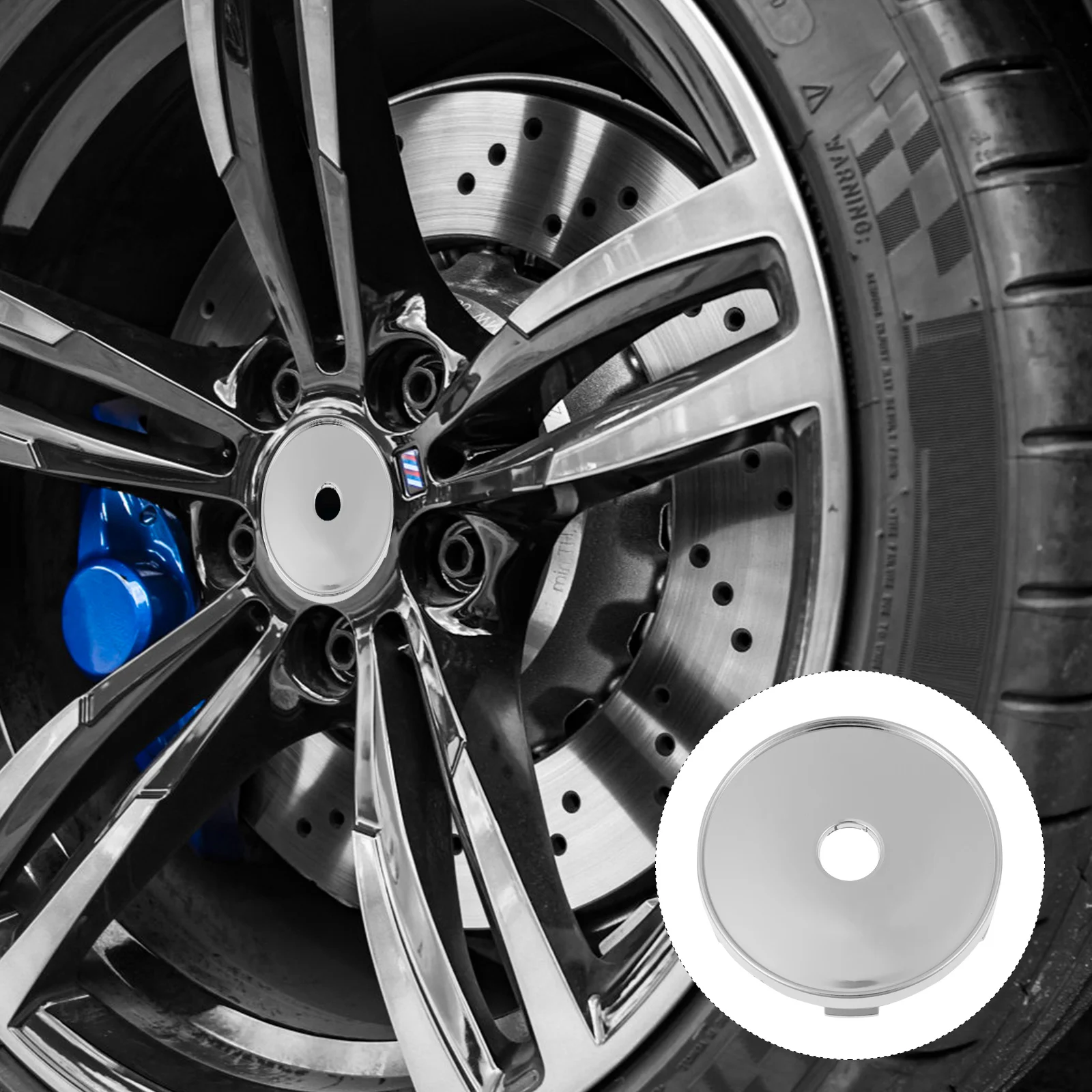 

4 Pcs Hub Caps Center Wheel Cover Tire Dried Flowers Silver Auto Covers Hubcaps