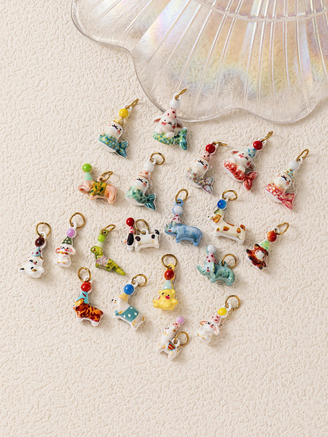 Edelstahl-Anhänger der neuen, beliebten Tier-Serie: Teddybär, Elefant, Alpaka – DIY-Anhänger für Schmuck. – Detail 2