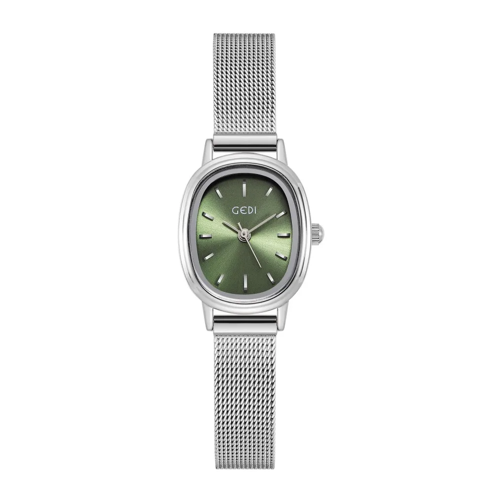 

Oval small dial women's watch, high-end mesh belt women's watch ultra-thin and compact