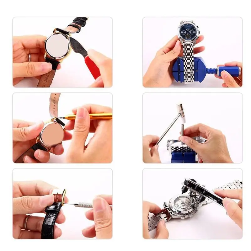 29Pcs Box Watch Repair Tool Kits Battery Changing Strap Resizing Watch-Maker Home Watch Strap Removal-Fitting Tools