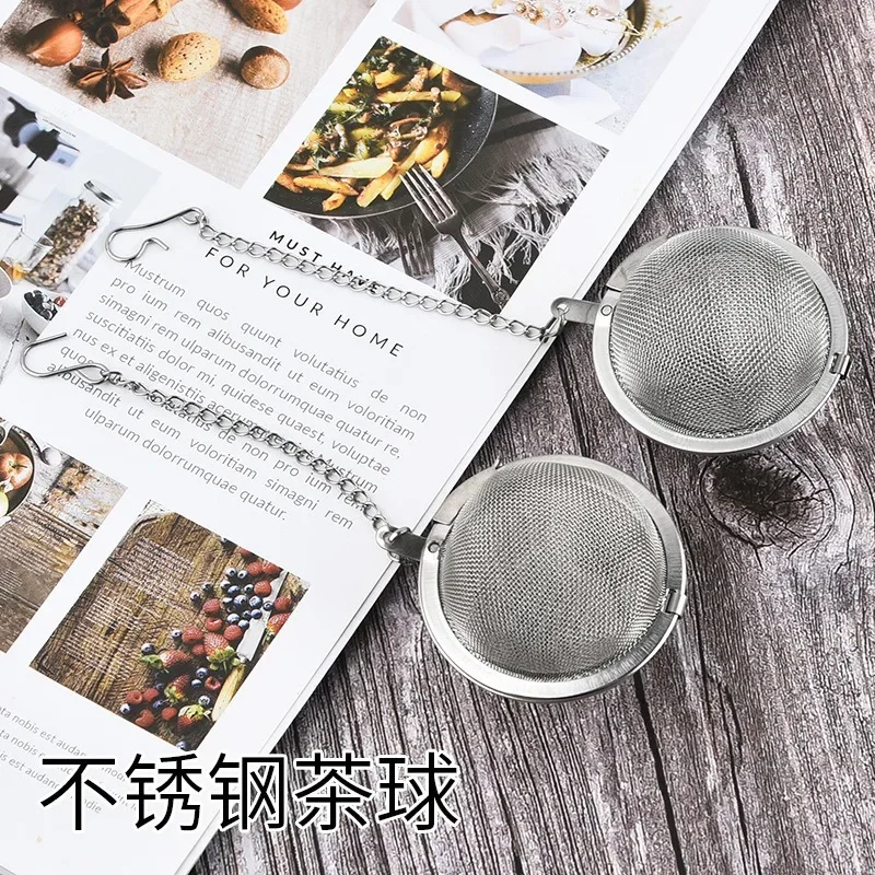 4 Sizes Durable Silver Reusable Stainless Mesh Herbal Ball Tea Spice Strainer Teakettle Locking Filter Infuser Tool