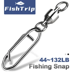 FishTrip 25Pcs NEW Fishing Snap Ball Bearing Swivels Stainless Steel with Carabiner Fishing Connector Terminal Tackle