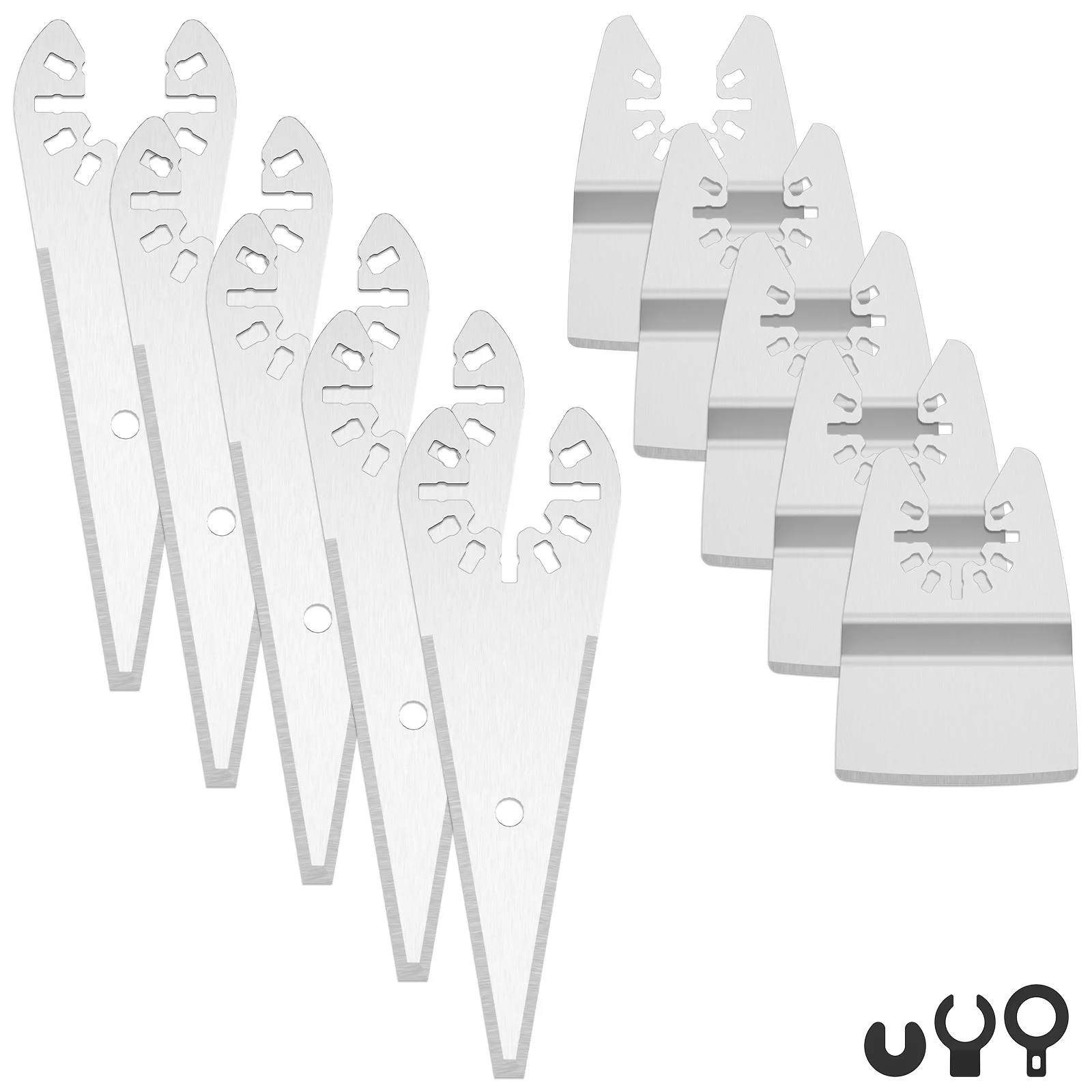 

10Pcs Oscillating Saw Blades Stainless Steel Multitool Scraper Blades Multipurpose Rigid Scrapers Tapered Cutting Scraper Blades