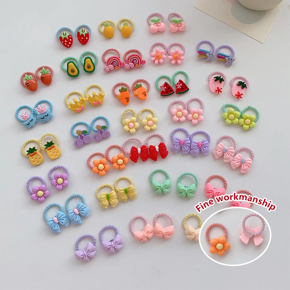 10pcs of kidsren\'s small thumb hair ties, cute girls\' hair ties, hair ties, hair ties that do not hurt hair, headbands