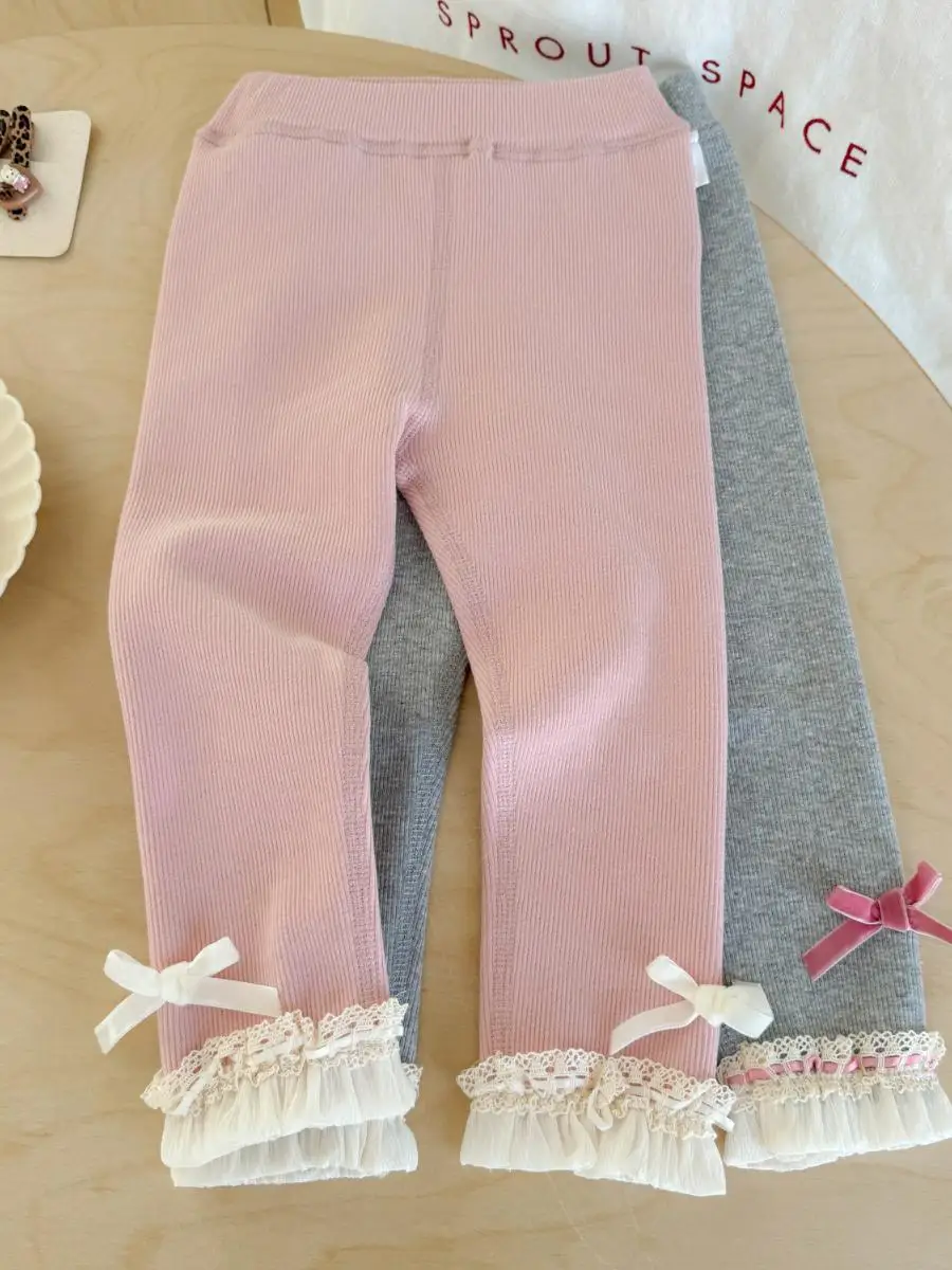 Calças de Inverno para Meninas Bebês Faionable, Moda Coreana, Versáteis e Longas para Bebês e Crianças Pequenas