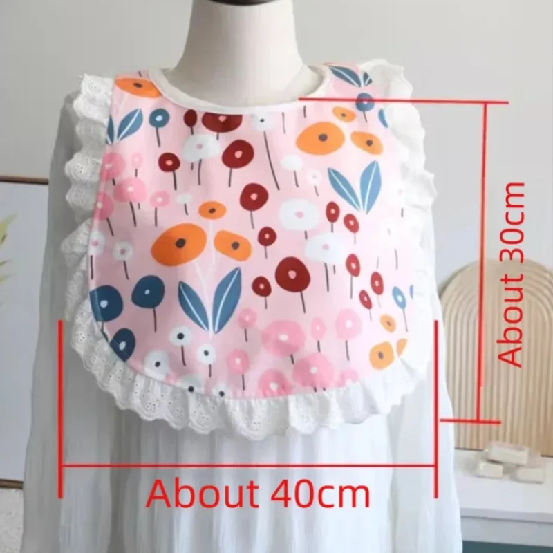 مريلة أطفال كبيرة الحجم لطيفة من الدانتيل الوردي للكبار قابلة لإعادة الاستخدام مقاومة للماء ومضادة للحشف ومضادة للزيت مريلة طعام للجنسين ABDL هدية حفلات لعب الأدوار