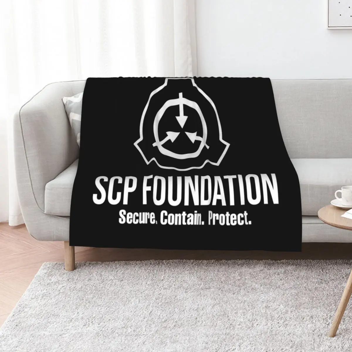 SCP Foundation Secure Contain Protect Throw Blanket Fluffy Cozy Throw Blanket for Home Decor
