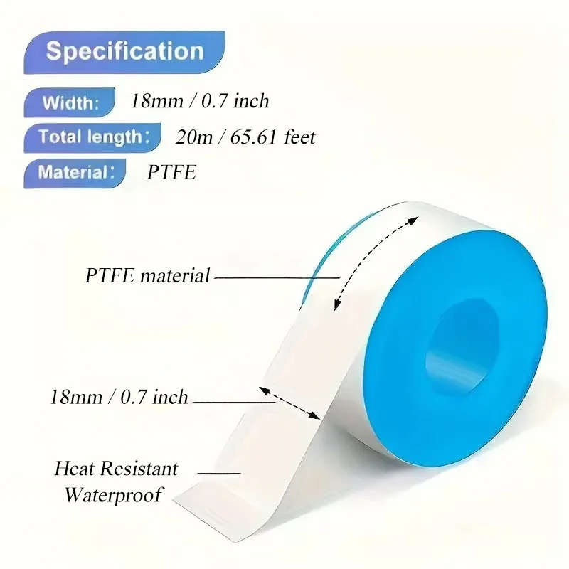 2/5 Pcs 17mm X 20M Faucet Sealing Thread PTFE Industrial Tape Plumber Fitting For Water Pipe Gas Pipeline Sealing Tape Sealers
