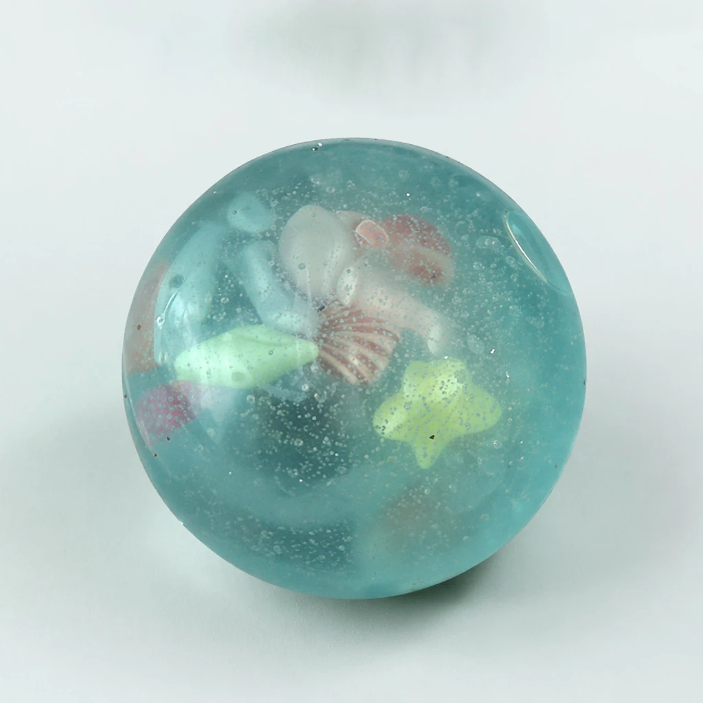 Juguete Blandito de Maltosa, Lindo Mochi Antiestrés, Juguete Sensorial Suave, Bola Transparente Azul Simulada, Juguete de Descompresión de Rebote Rápido
