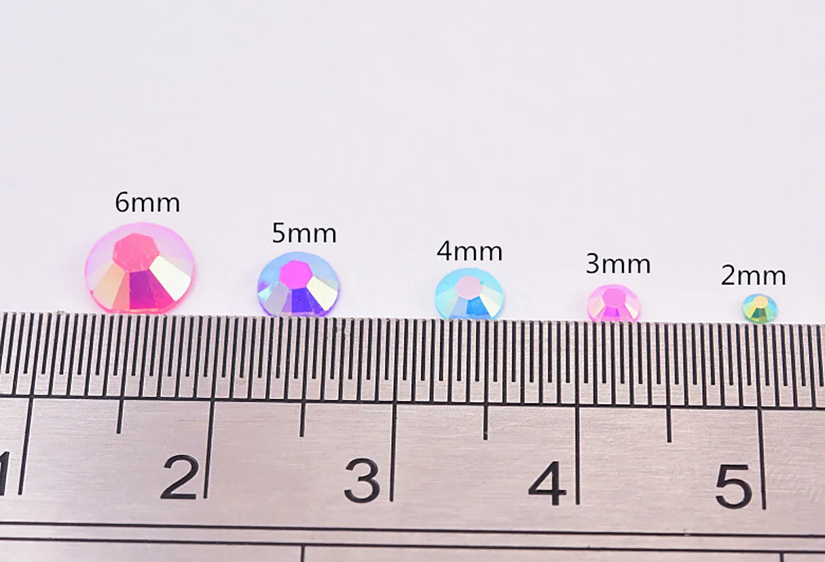 สีม่วงอ่อน AB เรซิ่นเยลลี่ไรน์สโตน 2 มม./3 มม./4 มม./5 มม.-กลมแบนตกแต่งเล็บสำหรับ DIY อุปกรณ์เล็บและงานฝีมือ