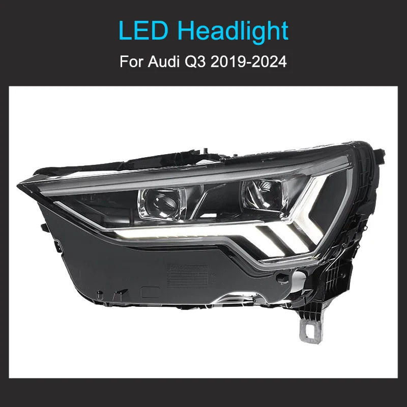 1 Pair LED Upgrade Headlight for Audi Q3 2019-2024 Plug and Play Headlights Plug and Play With Full LED Upgrade Headlights