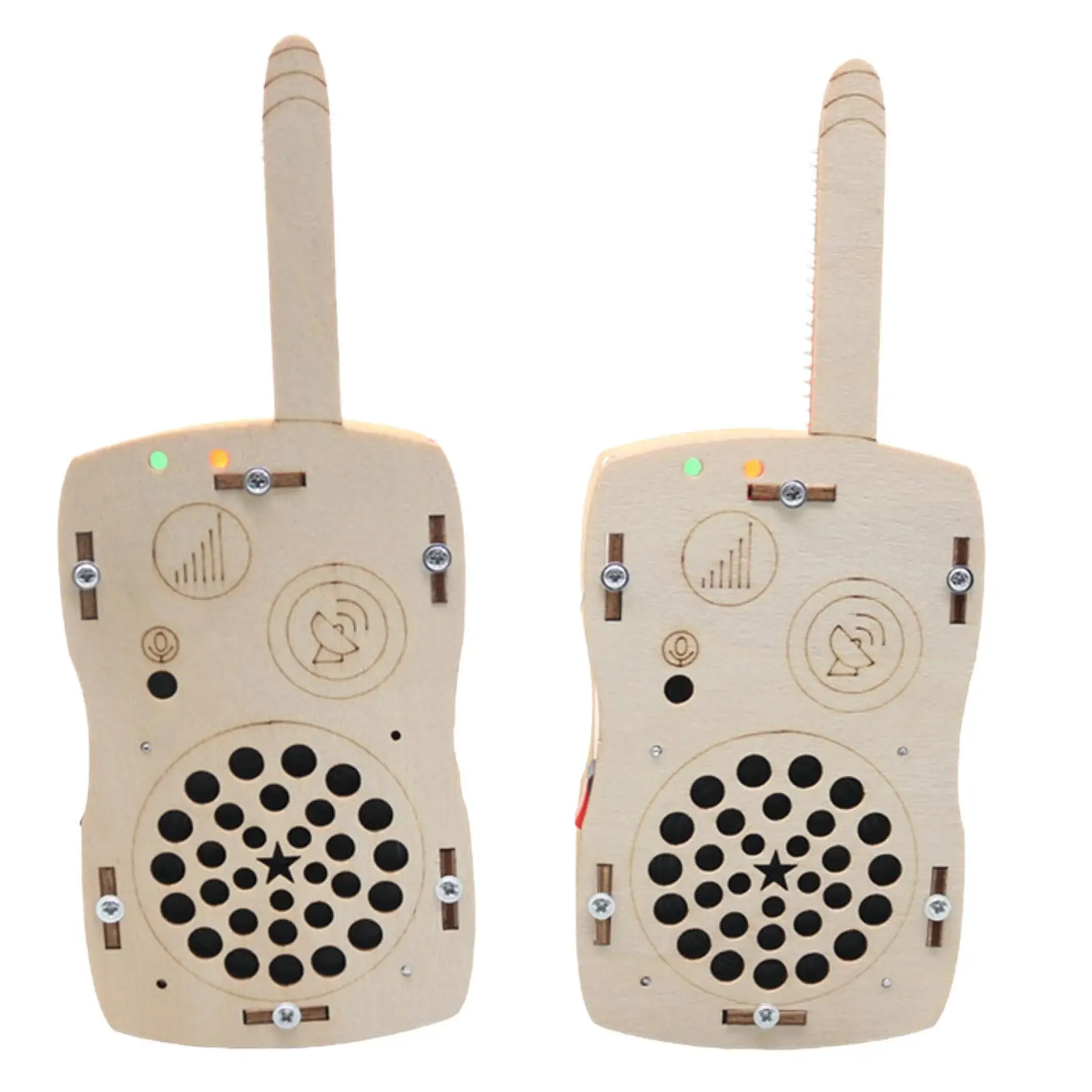 Kinder Walkie Talkies DIY Set Holz Geburtstags geschenke Langstrecken elektronische Lernspiel zeug Spiel zubehör Handheld Radio Intercom