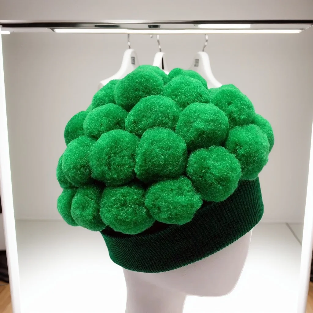 Stylish Funny Broccoli Hat Decorative Performance Coldproof Warm Knitted Brimless Beanie Comfortable Breathable Hat