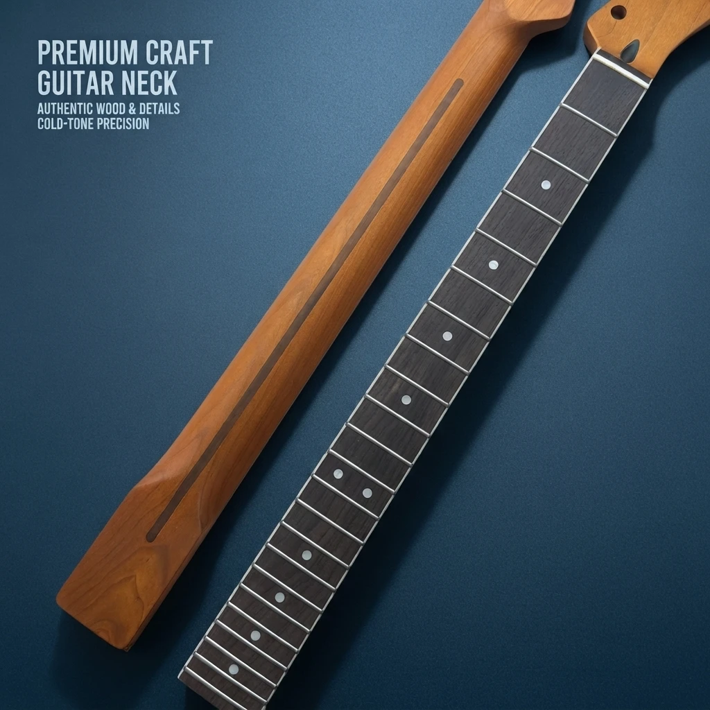 TL Roasted Maple Guitar Neck, 22-Fret Rosewood Fingerboard with Binding, Professional Electric Guitar Accessory