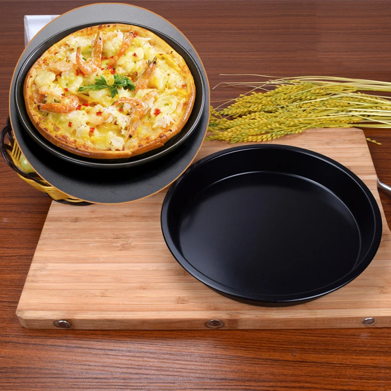 New Round Deep Dish Pizza Pan Non-stick Pie Tray Baking Kitchen Tool Steel new arrival