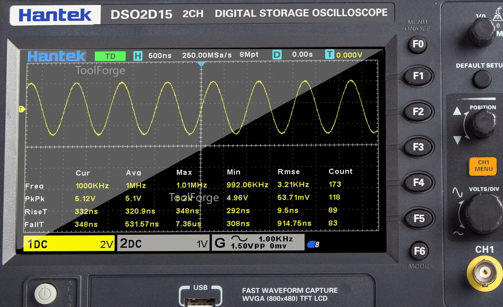 Hantek Signal Generation Oscilloscope DSO2C10 2C15 2D10 2D15 Dual-Channel Digital Storage Oscilloscope 100M 150M 1GS/s