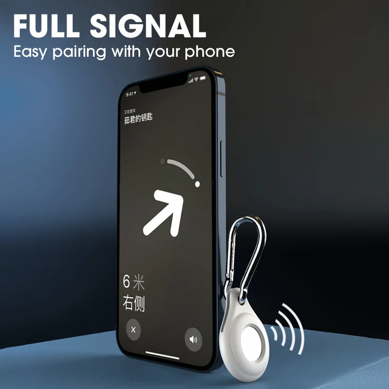 Anti-Lost Keychain Silicone Case for Apple Airtag Dog Tracking Locator Device Portable Protective Cover with Key Buckle