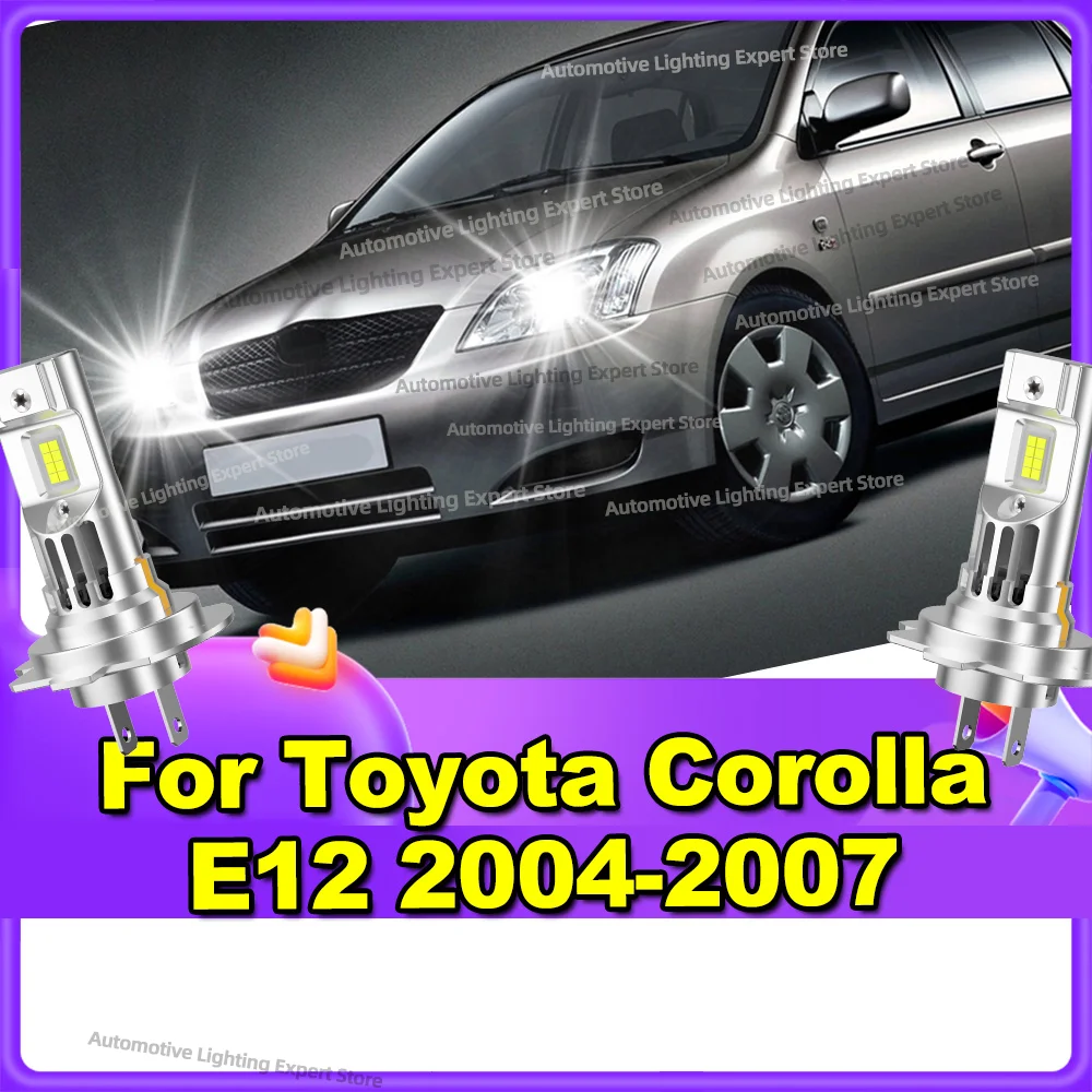 

Светодиодная фара Canbus 30000LM, мини-размер, Plug and Play, автомобильная лампа 6000K с турбовентилятором для Toyota Corolla E12 2004-2007