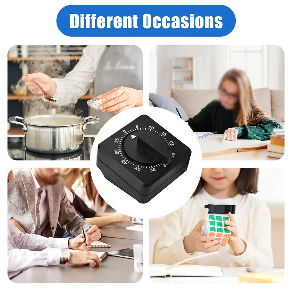 Kitchen Timer Classic Cube Cooking Countdown Mechanical Without Battery Mini 60 Minutes Stopwatch Egg Digital Clock Tomato Tools