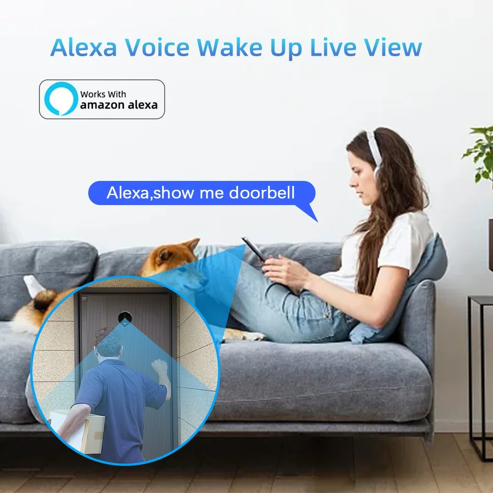 Imagem -05 - Tuya Smart Home Security Câmera de Porta sem Fio com Campainha Lcd de 43 Alexa 3mp hd Grande Angular 130 ° Wifi Campainha de Vídeo Peephole