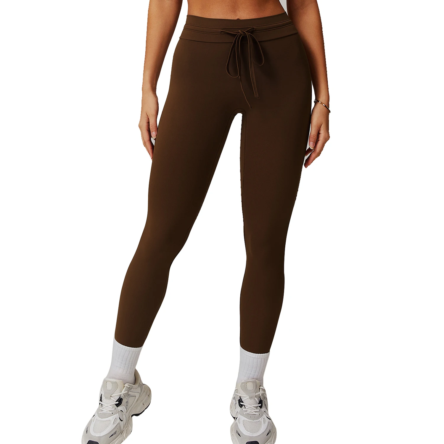 XL Women's Fitness Leggings Quick Dry Stretchy Tummy Control Drawstring Sports Running Wear Breathable Seamless
