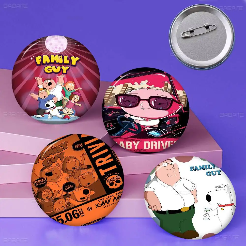 

Aesthetic F-Family G-Guy Badges Creative Tinplate Soft Button Pins Animal Icon Brooch Lapel Backpack Badge Accessories Pin