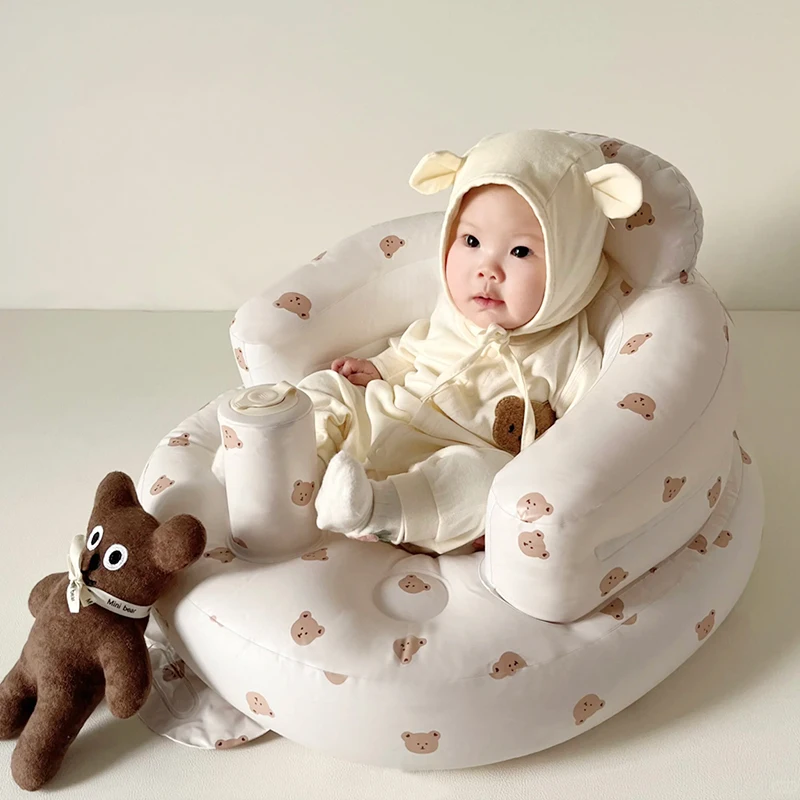 Canapé gonflable brillant pour bébé et enfant, chaises de bain portables en PVC, siège multifonctionnel, tabouret de bain