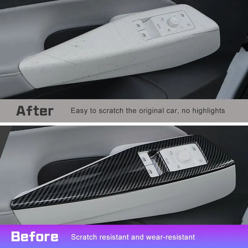 ألياف الكربون نافذة باب السيارة التبديل لوحة الكسوة ل Volkswagen VW ID.3 ID.4 id4X CROZZ 2021-2025 غطاء لوحة باب السيارة الملحقات #2