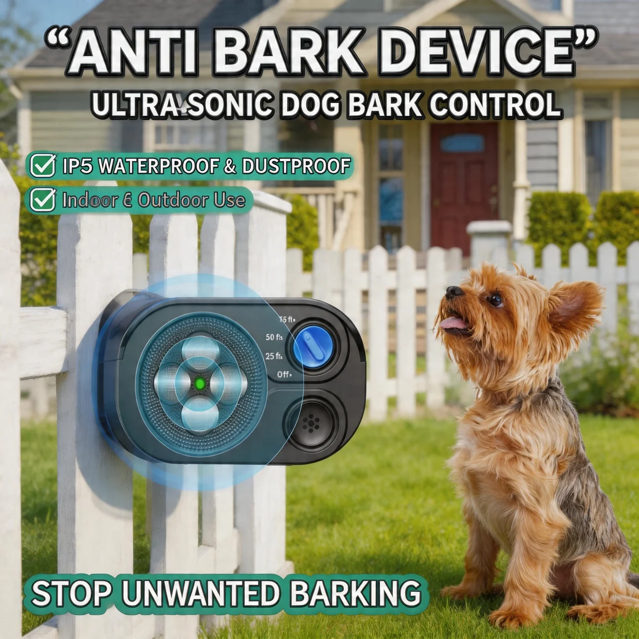 

Новое устройство против лая Bark Box: перезаряжаемый отпугиватель собак, водонепроницаемый (IP65), глушитель лая, останавливает лай соседских собак на расстоянии 25/50/75 футов.