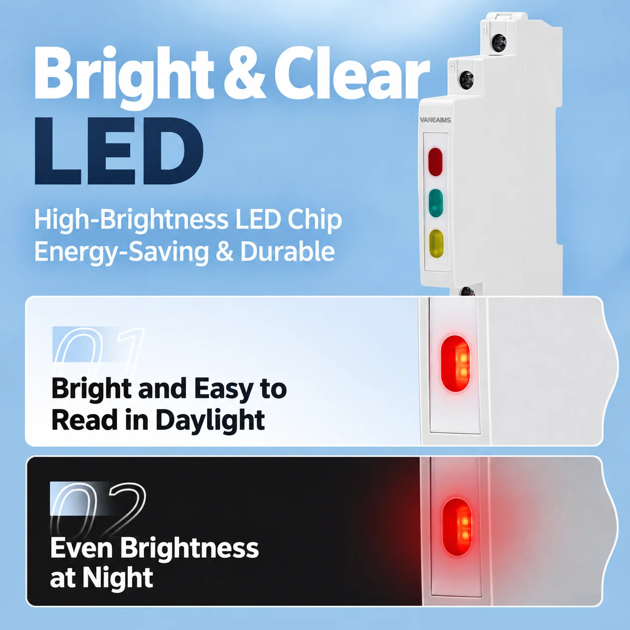 Din Rail Mount LED Signal Lamp 230V 24V 12V AC/DC Modular Indicator Light FXB-DGL 50/60Hz Ultra-thin Lamp Red Yellow Green Blue