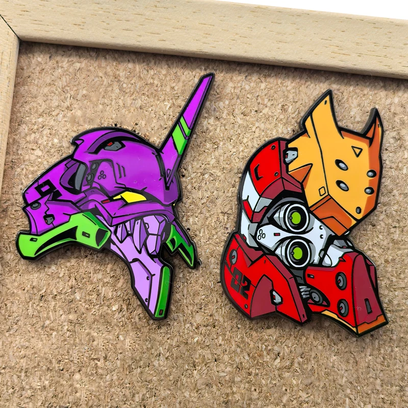 NEON GENESIS EVANGELION Metal Pins Anime EVA Badges Animation Brooches Pendant for Backpack Clothing Lapel ACG Cosplay Toy Gift