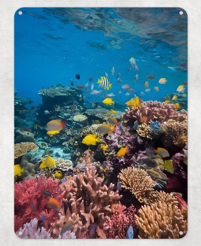 Great Barrier Reef Metal Poster Wall Tin Sign Man Cave Shed Home Plaque --Tin Sign