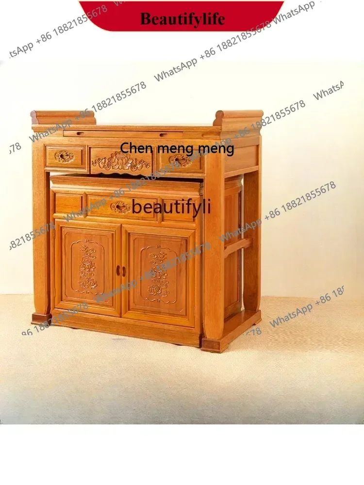 

z183 Zhongtang Altar Solid Wood Home New Chinese Buddha Worship Table Incense Burner Table Modern Minimalist Worship Table