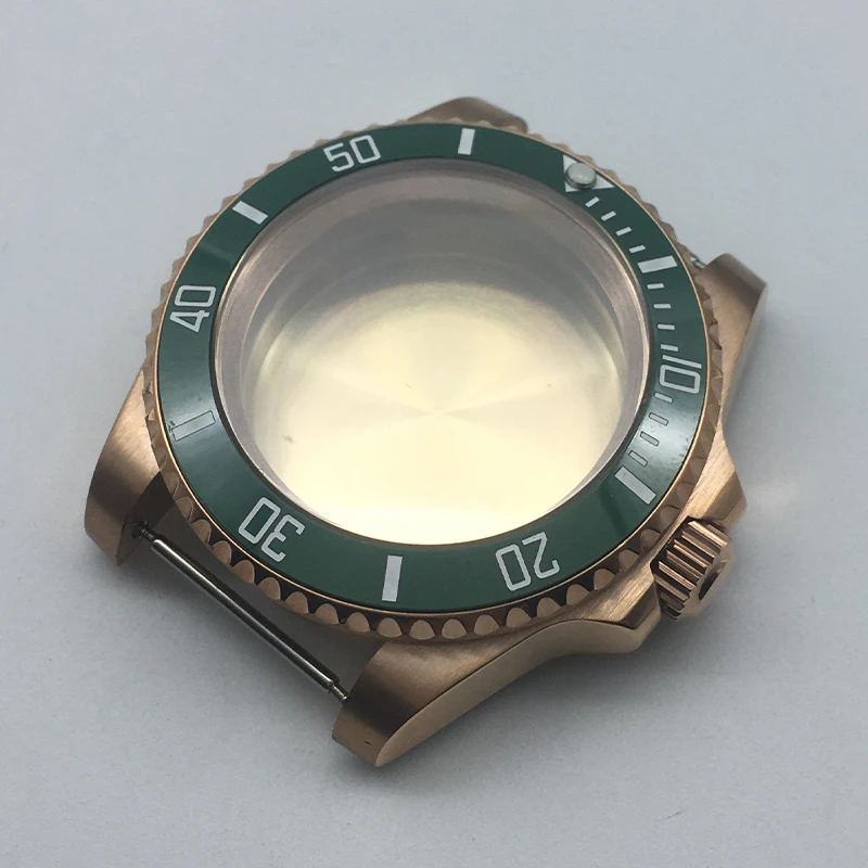 

Корпуса для часов из розового золота 40 мм, сапфировое стекло, керамический безель для Seiko nh35 nh36 nh38 Miyota 8215, механизм для 28,5 мм, циферблат Diver Mod