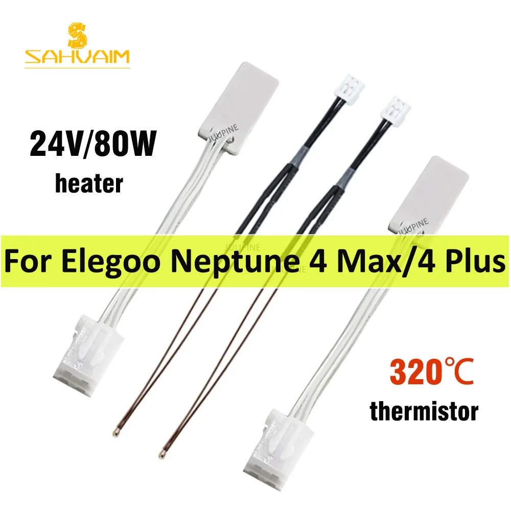 For Elegoo Neptune 4 Max Printhead Heating Pipe 20v 80w 320 ℃ Thermistor For Elegoo Neptune 4 Plus Thermistor Hotend Upgrade Kit