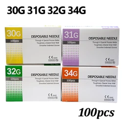 Aiguille de Perçage Indolore 30G-34G, Seringue Transparente, Colle d'Injection, Capuchon à Pointe Transparente, Aiguille d'Injection Pharmaceutique 1.5/2.5/4/6mm