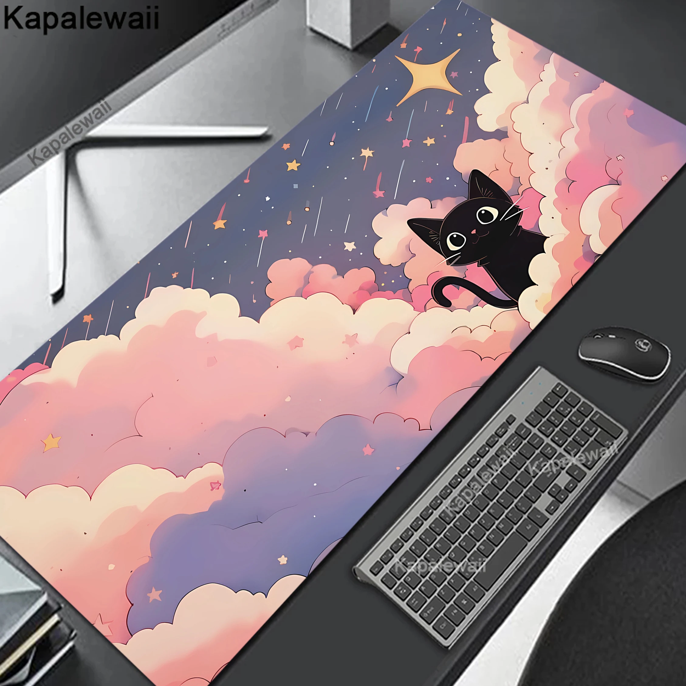 

Mouse Pad Gaming Pc Accessories Laptop Computer Speed Pc Gamer Keyboard Desk Mat Kawaii Cute Cat 900x400mm XXL Mousepad Gift