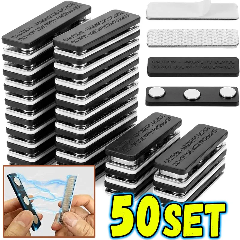 1/50set Magnetic Name Badge Holders with Strong Magnetic Clips - Durable Iron Name Tags for Office- Secure Name Display