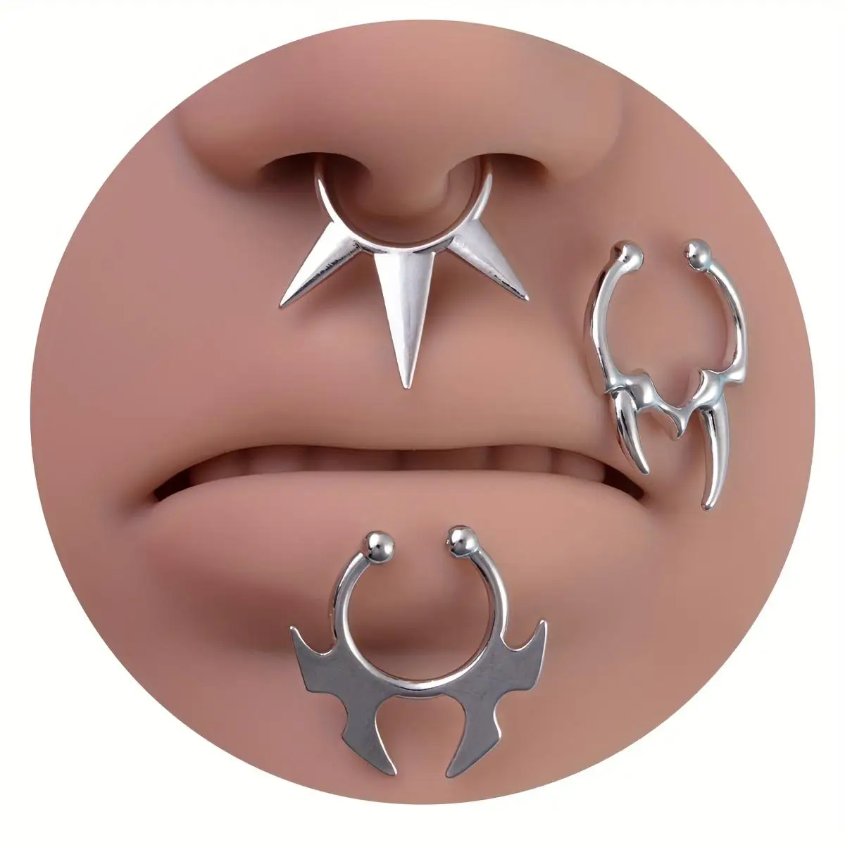 1/2/3pcs Stainless Steel Horseshoe Nose Ring for Men Women No Piercing Required Nose Clip Accessories Punk Simple Daily Party