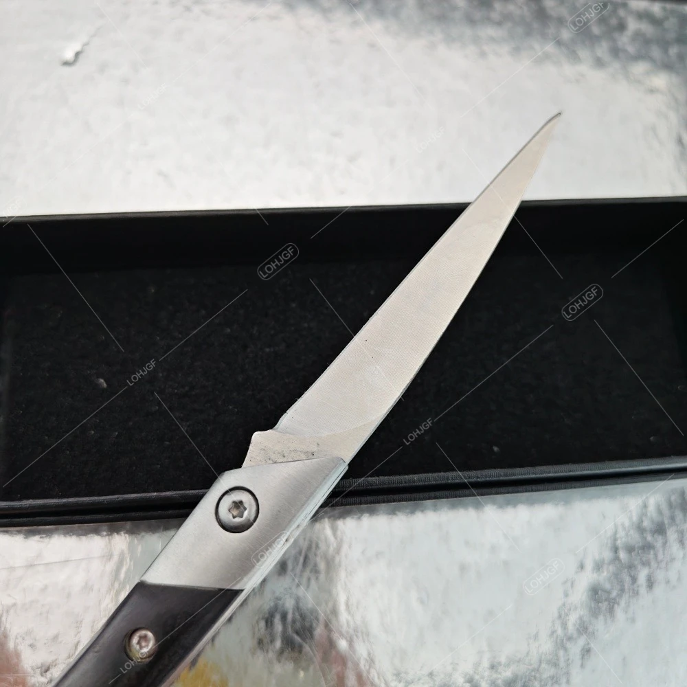 Mini Camping Slim Wood Handle Knife Multi-functional Outdoor Hiking Portable Pocket Tools EDC Cutting Folding Knife with Lanyard