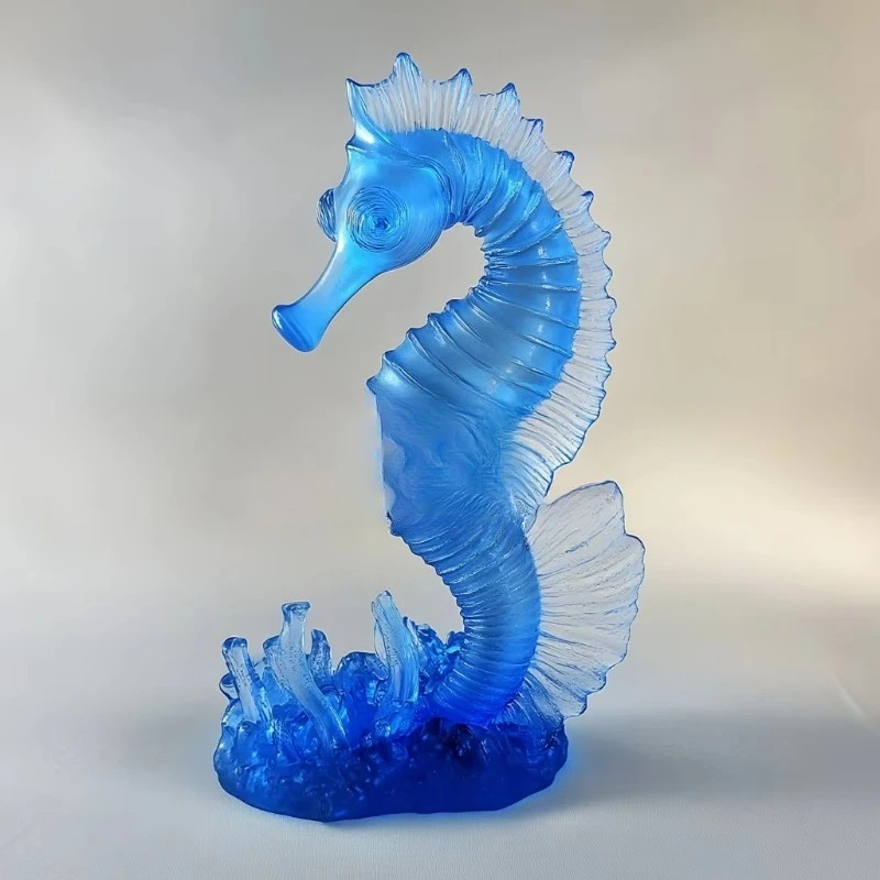 

Crystal seahorse gift box with hand-carved logo, home decoration, decorations, others, crystal handicrafts