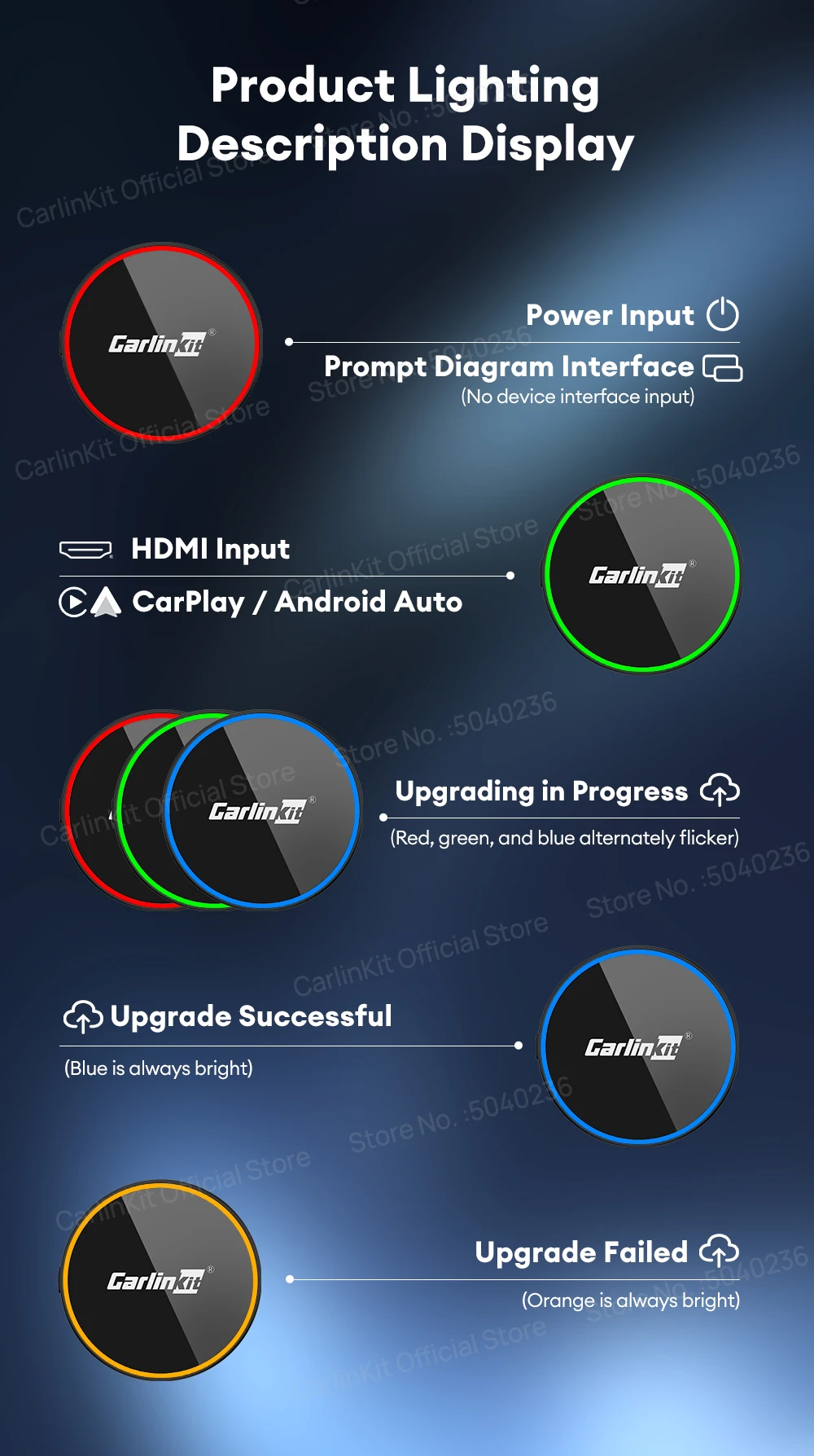 NEU CarlinKit HD2CP Pro CarPlay zu HDMI Wireless Android Auto CarPlay 3-in-1 Smart Car Box Plug and Play 2K Video Streaming Box – Detail 12