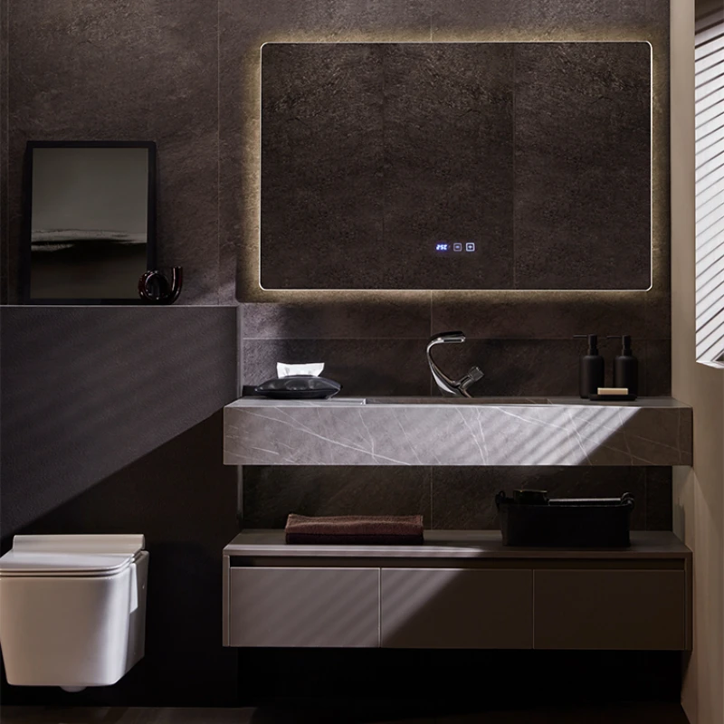 Armani limestone board integrated basin, bathroom cabinet, modern and simple hand wash basin, combination bathroom, customize