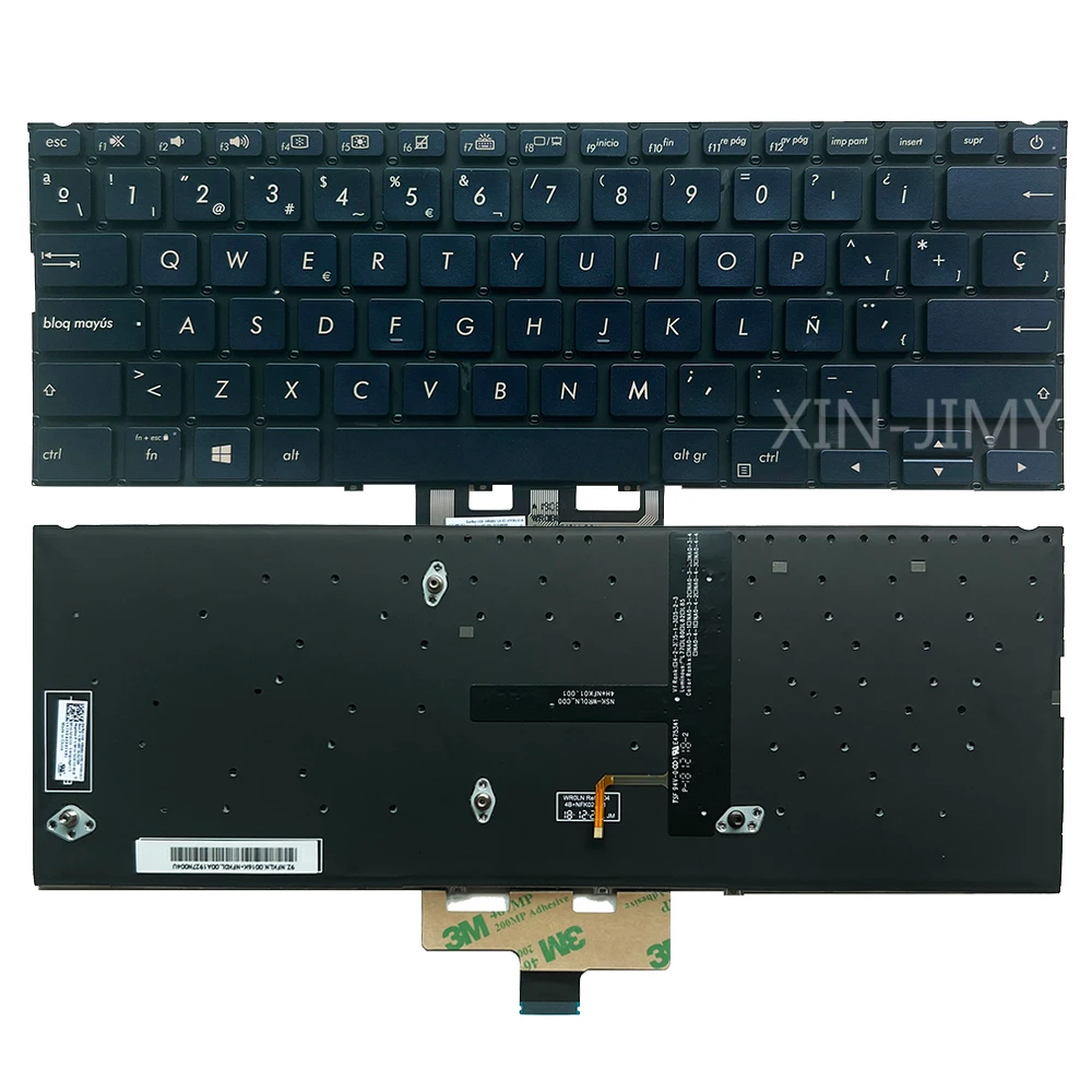 Imagem -02 - Teclado Retroiluminado para Asus Zenbook 14 Ux433f Ux433fa Ux433fc Ux433fn Ux433fl Ux433fq Ux433fac Ux4300 Ux4300f Espanhol