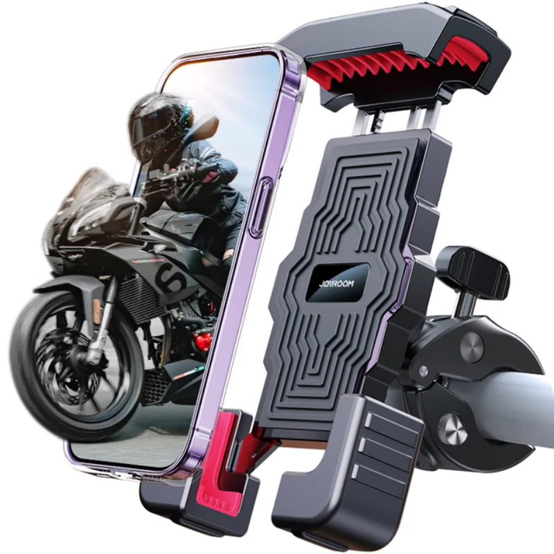 Motorcycle mobile phone holder 360 rotatable, automatic locking and release for 4.7-7