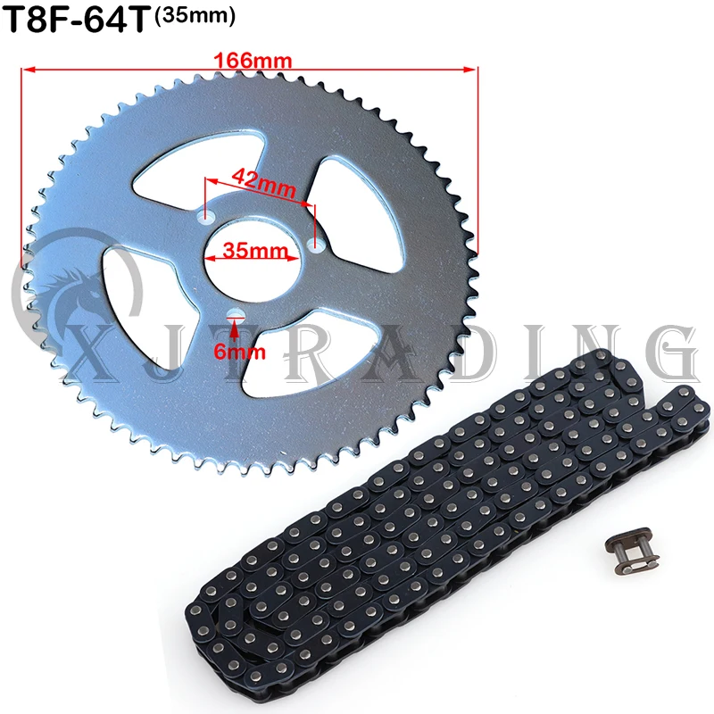 

T8F 136 links Chain 64T 29mm 35mm Rear Sprocket For 43cc 49cc Minimoto Moped Scooters 2 Stroke Engine Pocket Bike Mini Quad ATV