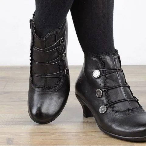 Chaussures en cuir Steampunk médiévales pour femmes, chaussons à talons épais, cosplay gothique punk, bottes d'anime rétro, fic. magicien