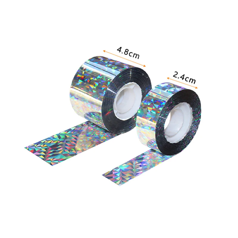 2.4 سنتيمتر x 50 متر/4.8 سنتيمتر x 50 متر الليزر عاكس الطيور طارد الشريط على الوجهين عاكس الردع تخويف الشريط للطيور حديقة مزرعة الخ